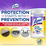 Lysol Dual Action Disinfectant Wipes, Multi-Surface Antibacterial Scrubbing Wipes, For Disinfecting and Cleaning, Citrus Scent, 75ct - Image 3