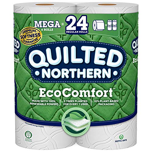 51fnBeP-V0L.jpg Quilted Northern Eco Comfort Toilet Paper, Mega Rolls, 6 Count of 308 Sheets Per Roll - Image 1