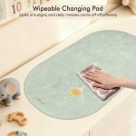 Portable Changing Pad - Baby Changing Pad, Wipeable Diaper Changing Pads, Waterproof Foldable Vegan Leather Portable Changing Mat for Travel & Home, Light Green, 27.5" x 15.7" - Image 3