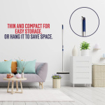 Candor Rotatable Push Broom | 63 Inch Long Lightweight Flexible Cleaning Brush Swiftly Glides Under Beds, Tables, Sofas, Ovens | Also Includes A Handy Brush to Clean The Broom | 18 Inch Head - Image 4