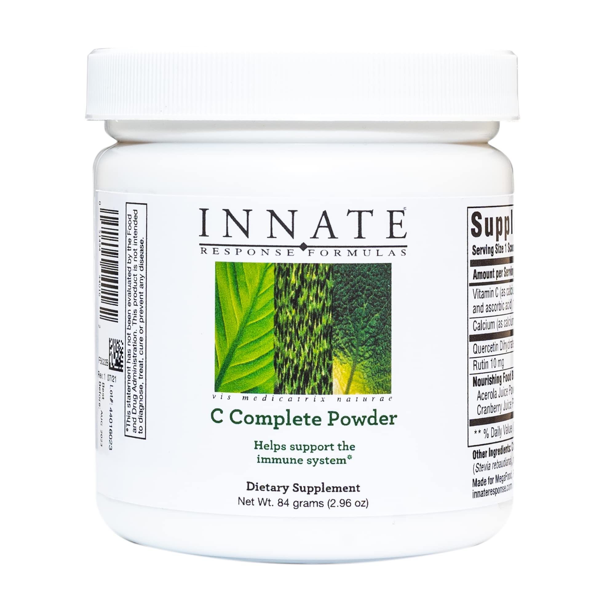 Version 1.0.0 INNATE Response Formulas C Complete Powder - Antioxidant Vitamin C Powder Supplement - Helps Support The Immune System -Vegetarian and Non-GMO - 2.96 Oz. (30 Servings) - Image 1