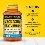 MASON NATURAL Magnesium & Vitamin D3 with Turmeric, 60 Day Supply Dietary Supplement with 500 mg Magnesium, 3000 IU Vitamin D3, and 150 mg Turmeric - Image 6