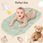 Portable Changing Pad - Baby Changing Pad, Wipeable Diaper Changing Pads, Waterproof Foldable Vegan Leather Portable Changing Mat for Travel & Home, Light Green, 27.5" x 15.7" - Image 7