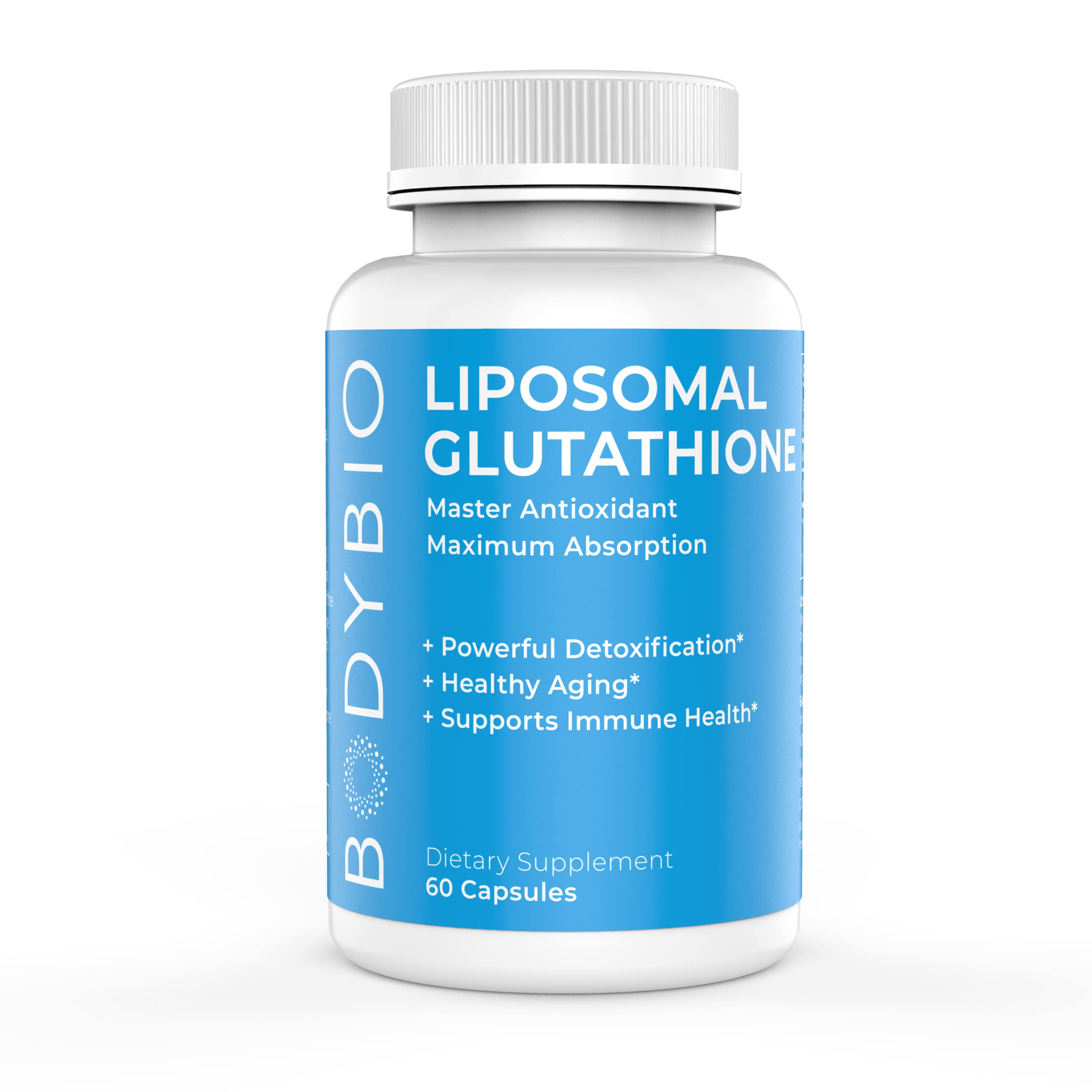 BodyBio Liposomal Glutathione | Body’s Most Powerful Antioxidant | Master Detoxification | Colon Cleanse| Optimal Cell Protection for Immune Defense | Enhanced Liposomal Absorption | 60 Capsules
