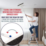 Candor Rotatable Push Broom | 63 Inch Long Lightweight Flexible Cleaning Brush Swiftly Glides Under Beds, Tables, Sofas, Ovens | Also Includes A Handy Brush to Clean The Broom | 18 Inch Head - Image 7