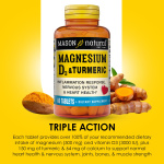 MASON NATURAL Magnesium & Vitamin D3 with Turmeric, 60 Day Supply Dietary Supplement with 500 mg Magnesium, 3000 IU Vitamin D3, and 150 mg Turmeric - Image 4